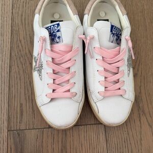 White and Pink Sneakers